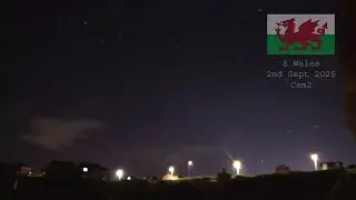 Medium speed 02/09/25 Aurora- S Wales, UK. Sky survey timelapse- 00:30-01:30 and 02:03 onwards- Cam2