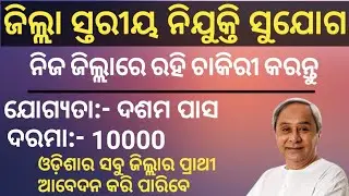 Odisha District Level Job 2020. Odisha Govt. Job 2020. Odisha Job 2020. || MAHESWAR SETHI ||