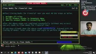 Target Software account book closing video in Kannada, step by step procedure 2 close financial year