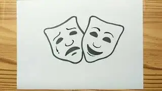 How to draw THE THEATER MASK
