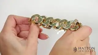 9ct Yellow Gold Solid Heavy Curb Bracelet - Bi7