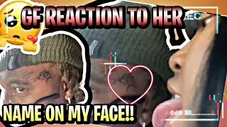 REACTING TO MY BOYFRIEND PUTTING MY NAME ON HIS FACE ( emotional )