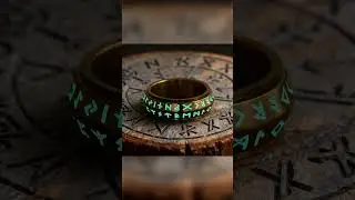Viking Luminous Runes Ring: Titanium Rotating Beveled Band Men's Christmas Gift #ring #jewelry