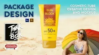 Illustrator tutorial sunscreen body lotion tube Packaging Design and Mockup