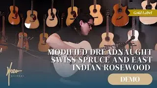 Hozen Guitars | Modified Dreadnaught | Swiss Spruce and East Indian Rosewood | Gold Label