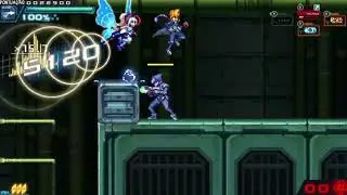 Gunvolt 2: Fase do Milas com Rank S+ (Sem Dano, Sem Prevas&atilde;o, Sem Habilidades Especiais)