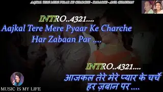 Aajkal Tere Mere Pyaar Ke Charche Karaoke With Scrolling Lyrics Eng. & हिंदी