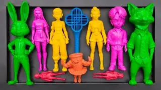 Satisfying Kpop Demon Hunters: Rumi, Mira, Zoey, Jinu, Nick Zootopia, Judy Zootopia, Elsa Frozen 