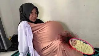 KAGET GARA2 TIUP BALON IBU HAMIL TIBA2 KONTRAKSI SAMPAI MELAHIRKAN BAYI SENDIRI SECARA NORMAL