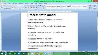 Chapter 2 Process State Model in hindi