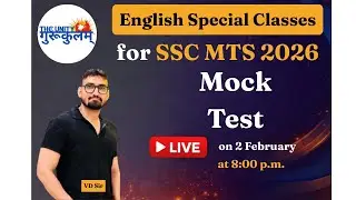 English Mock Test | SSC MTS EXAM 2026 | | Most Expected Questions I | 02 Feb.  /  | VD Sir