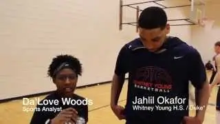 Jahlil Okafor with Da'Love Woods at Nike Hoop Summit