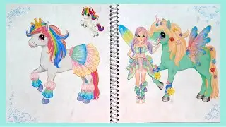 Unicorn and Princess dress me up sticker...Top model dress me up...