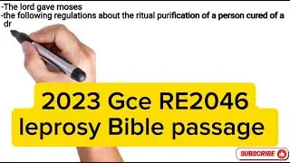 Religious education 2046 Gce G12 2023 bible passage question