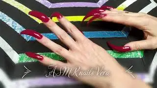 ASMR long sharp nails scratching tapping red nails