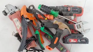 Engineering Building Tools, Drill, Pipe wrench, Wrench, Hammer, Pliers, Grinder, Saw, Screwdriver