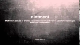 What does ointment mean