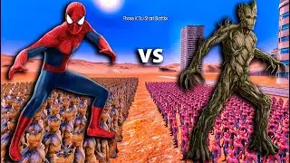 10,000 SPIDER MAN vs 10,000 GROOT / UEBS