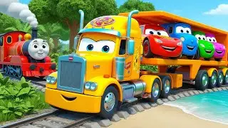Choose The Right Door With Tires Mcqueen, JCB, Tractor, Car, School Bus, Truck 3D Vehicle Game