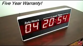 CK-2000 LED Dual Time Zone Wall Clock - Zulu & Local Time