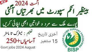 Latest BISP Govt Jobs August 2024 &ndash;Latest Government Jobs in Pakistan&ndash; Jobs in Pakistan today 2024