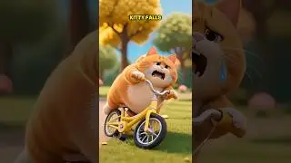 funny cat crying fall of bicycle #shorts #funny #cat #cartoon #animation