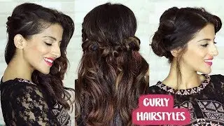 3 FESTIVE Hairstyles For Curly Hair | Easy Curly Hairstyles | Knot Me Pretty