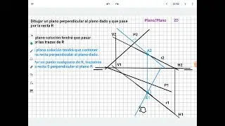 Plano perpendicular  a otro y que contiene a una recta dada.