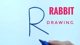 how to draw a rabbit after writing letter R letter toons