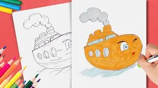 How to Draw a Ship Step by Step | Easy Ship Drawing for Beginners #HowToDraw #ShipDrawing