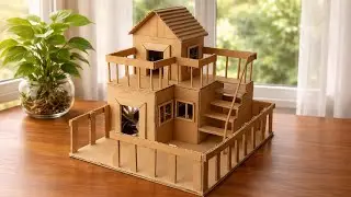 How to Make Miniature House 🏘️ || Diy Cardboard Miniature House || with lighting