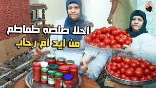 تعالي يا موكوسه شوفي ام رحاب عملت صلصة الطماطم ازاي و ارجمي بطنك من المواد الحافظه 120 كيلو صلصه
