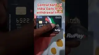 Central Bank of India Rupay Platinum Debit Card daily ATM withdrawal limit |