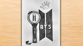 BTS Army Bomb Drawing With Pencil Sketch |  BTS Hand Drawing Video | BTS 그리기 | BTS Pencil Drawing
