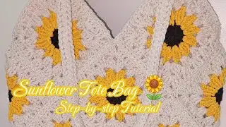 Part 1 | Sunflower Tote Bag 💛 | Step-by-Step Tutorial 