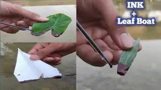स्याही की नाव || Leaf + Ink Boat || yes it works!