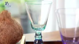 Handemade Pontarlier Absinthe Glass with Color Stem