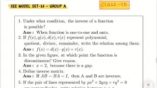 Class 10 optional math set 14 nepal