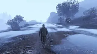 [ASMR Gaming] GTA 5 - Relaxing Walking through Thunder - Wet Ground Sounds - NO TALKING