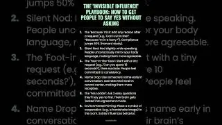 The 'Invisible Influence' Playbook: How to Get People to Say Yes Without Asking #ad (Verify Info)