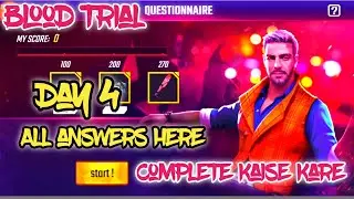 Blood Trial Event Free Fire Full Details (Day 4 )|All Questions Answer Of Blood Trial Free Fire