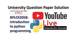 VTU | BPLCK205B: Introduction to python programming | University Question Paper Solution