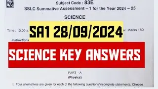 SSLC SCIENCE SA1 EXAM KEY ANSWERS