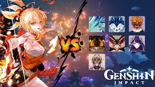 C0 Yoimiya VS Weekly Bosses No Food Buff │Genshin Impact