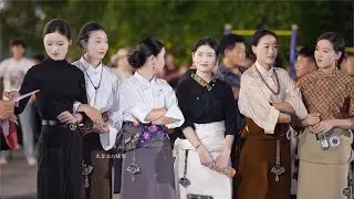 Wengmu, beautiful Tibetan dancers , Tibetan dance 