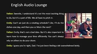 Intermediate English | Father and daughter talking about household chores | B1/B2 level