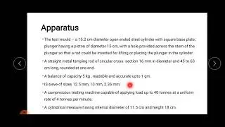 Aggregate crushing value test