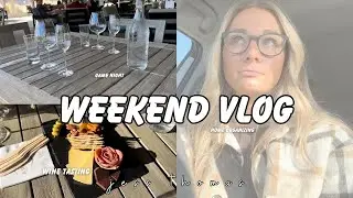 WEEKEND VLOG// weekend in my life, wine tasting, game night, home organization vlog/