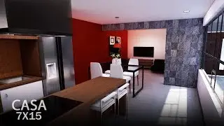 Casa 7x15 metros una planta | planos de casas