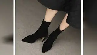 Sharp pointed boots women's short boots 2025 new suede high heels short boots fashionable thick heel